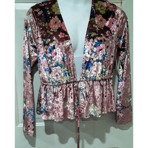 meraki Jackets & Blazers - Women's Velour Jacket,  Cardigan Meraki Floural  Jacket, NWT, XL